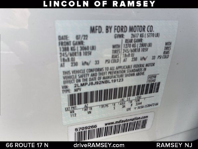 2022 Lincoln Nautilus Standard