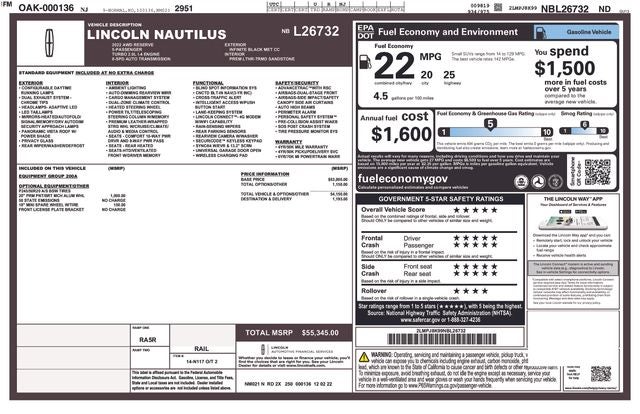 2022 Lincoln Nautilus Reserve