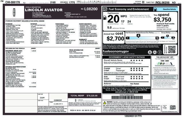 2024 Lincoln Aviator Reserve Premium