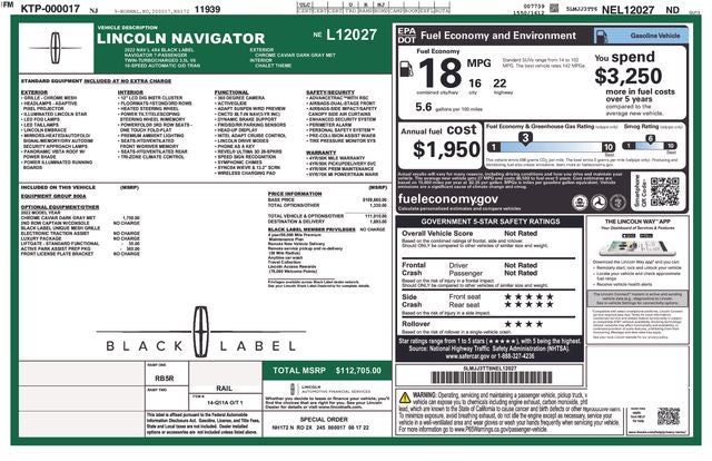 2022 Lincoln Navigator L Black Label