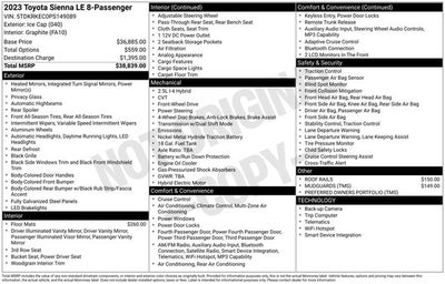 2023 Toyota Sienna LE 8 Passenger