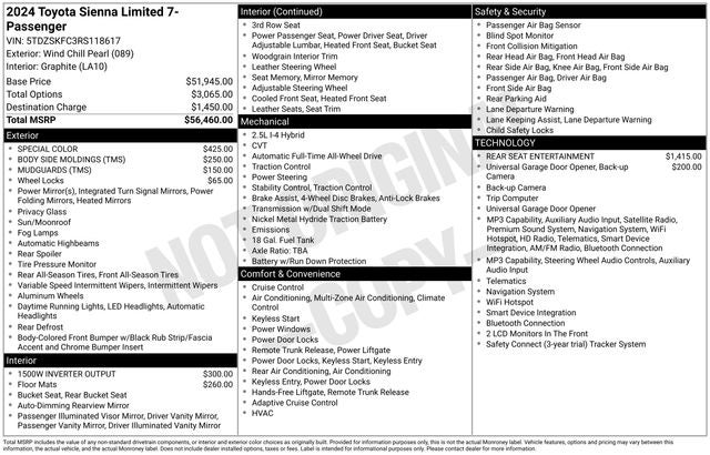 2024 Toyota Sienna Limited 7 Passenger