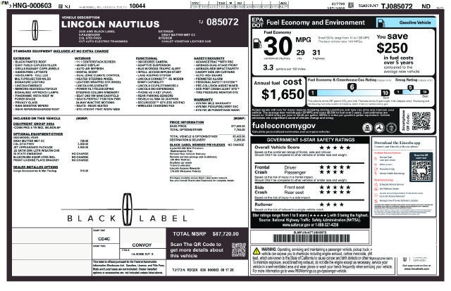 2026 Lincoln Nautilus Lincoln Black Label™