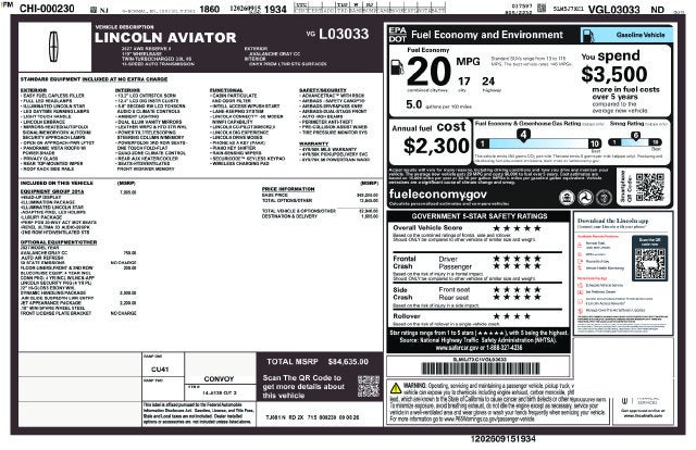2027 Lincoln Aviator Reserve Premium