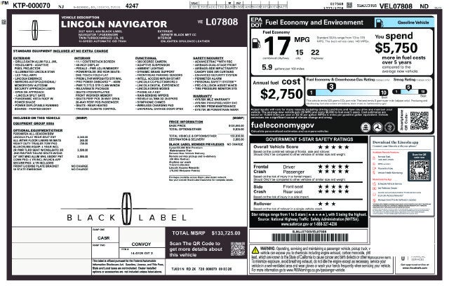 2027 Lincoln Navigator L Black Label