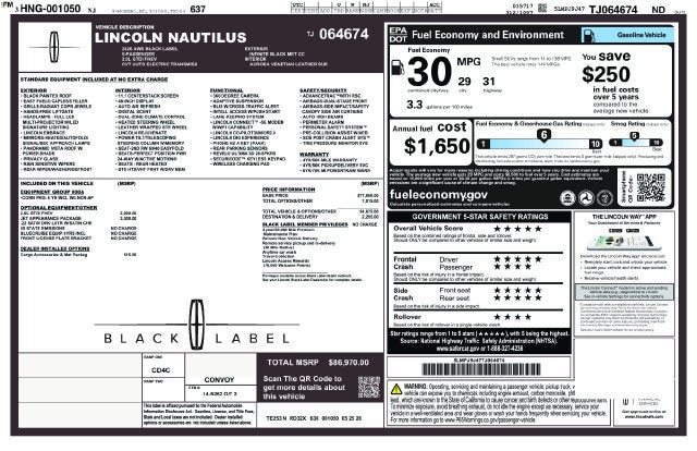 2026 Lincoln Nautilus Black Label