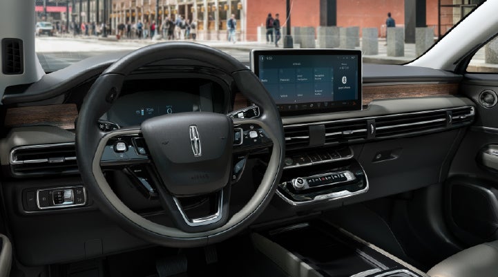 The center display of the 2026 Lincoln Corsair® SUV is showcased with its SYNC® 4 capabilities highlighted. | Lincoln of Ramsey in Ramsey NJ