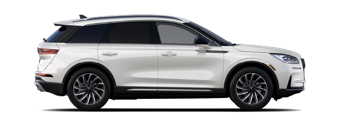 The passenger side of a Lincoln Corsair® SUV is shown in Pristine White. | Lincoln of Ramsey in Ramsey NJ