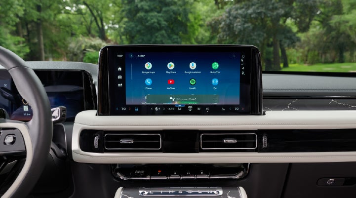 The center touchscreen inside a 2027 Lincoln Aviator® Black Label™ SUV | Lincoln of Ramsey in Ramsey NJ