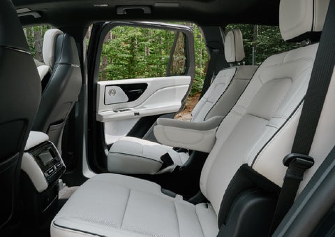 A side view of the second row with captain’s chairs in a 2027 Lincoln Aviator® Black Label™ SUV. | Lincoln of Ramsey in Ramsey NJ