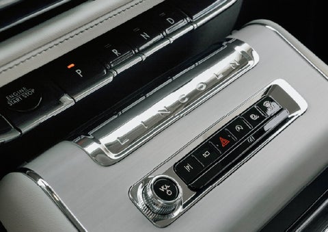 The piano key gear selector of a 2027 Lincoln Aviator® Back Label™ SUV. | Lincoln of Ramsey in Ramsey NJ