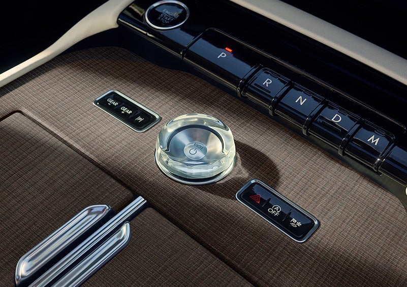 The crystal-inspired volume knob inside a 2027 Lincoln Navigator® SUV.