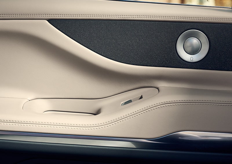 The interior door panel of a 2027 Lincoln Navigator® SUV displays sharp design.