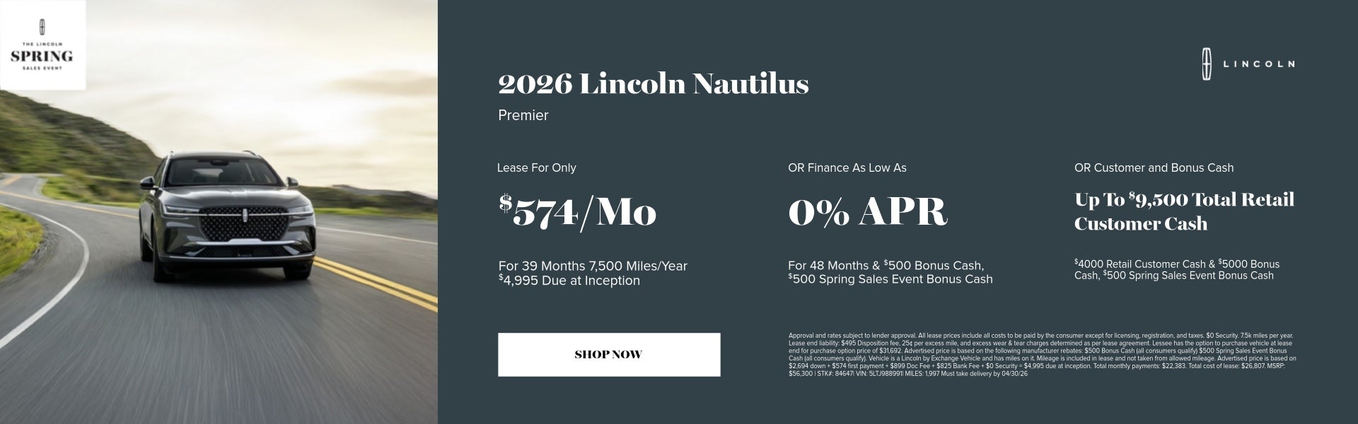 April 2026 New Vehicle Special