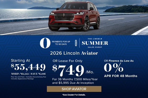 August Specials Offer - Lincoln Aviator