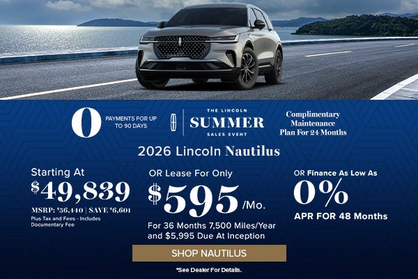 August Specials Offer - Lincoln Nautilus