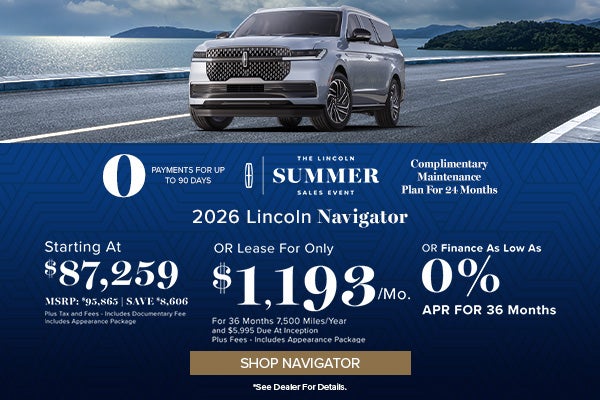 August Specials Offer - Lincoln Navigator